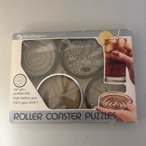 Vintage MagNif Plastic Roller Coaster Puzzle Drink Coaster Set RARE FIND